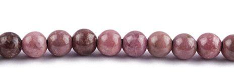 8mm Rhodonite Round with 2.5mm Hole (aprox26)