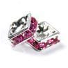 4mm Silver Plate Squaredell - Rose (Sold by the piece) - Too Cute Beads