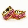 4mm Gold Plate Squaredell - Rose (Sold by the piece)