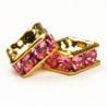 8mm Gold Plate Squaredell - Rose (Sold by the piece) - Too Cute Beads