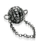 Pave Magnetic 12mm Black Ruthenium Round Clasp - Crystal (1 Piece) - Too Cute Beads