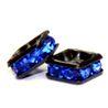 4mm Black Finish Squaredell - Sapphire (Sold by the piece) - Too Cute Beads