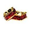 6mm Gold Plate Squaredell - Siam (Sold by the piece) - Too Cute Beads