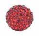 Pave Bling Bead - 8mm Light Siam with 1mm Hole (1 Piece) - Too Cute Beads