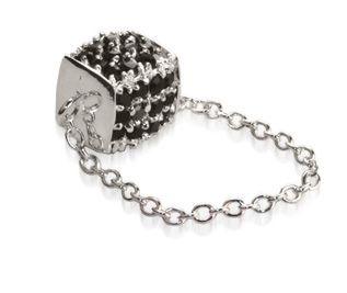 Pave Magnetic 10mm Sterling Silver Plate Box Clasp - Jet (1 Piece)