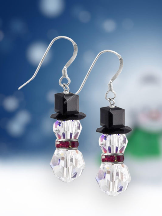 Swarovski Snowman Earring Kit - Lt. Siam - Too Cute Beads