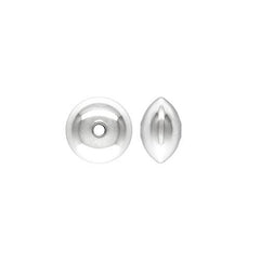 .925 Sterling Silver Saucer Bead - 4.5x3mm (10 Pack) - Too Cute Beads