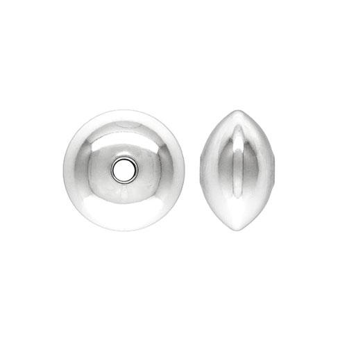 .925 Sterling Silver Saucer Bead - 6.7x4.6mm (10 Pack)