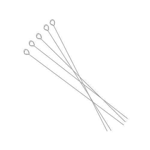 .925 Sterling Silver 24ga. Eye Pin - 2" (10 Pack) - Too Cute Beads