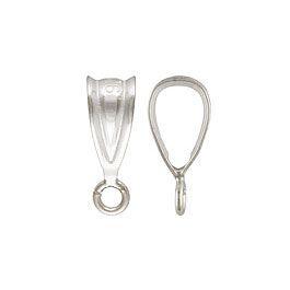 .925 Sterling Silver Small Bail with Open Ring - 10mm (1 Piece) - Too Cute Beads