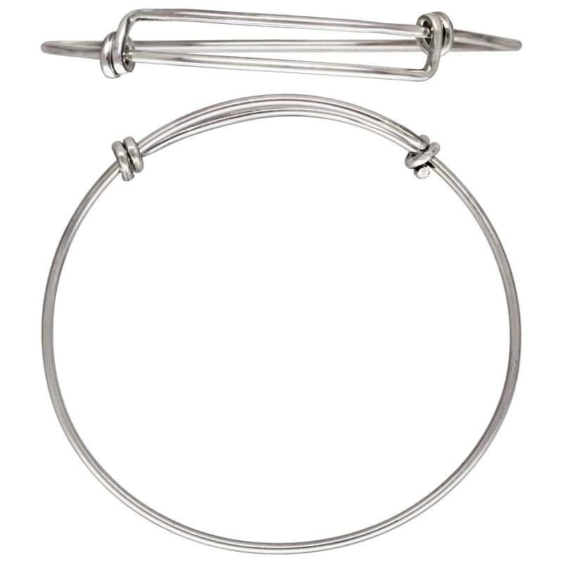 .925 Sterling Silver Adjustable Bangle - up to 8.0 to 9.5 inches - Too Cute Beads