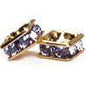 4mm Gold Plate Squaredell - Tanzanite (Sold by the piece) - Too Cute Beads