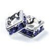 4mm Silver Plate Squaredell - Tanzanite (Sold by the piece) - Too Cute Beads