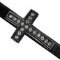 34 x 22mm Pave Cross Slider for Flat Leather - Black Ruthenium with Crystal - Too Cute Beads
