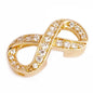 30 x 15mm Pave Infinity Slider for Flat Leather - Bright Gold with Crystal - Too Cute Beads
