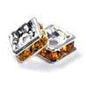 6mm Silver Plate Squaredell - Topaz (Sold by the piece) - Too Cute Beads