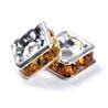 6mm Silver Plate Squaredell - Topaz (Sold by the piece) - Too Cute Beads