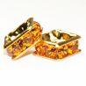 8mm Gold Plate Squaredell - Topaz (Sold by the piece) - Too Cute Beads