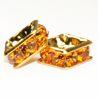 4mm Gold Plate Squaredell - Topaz (Sold by the piece)