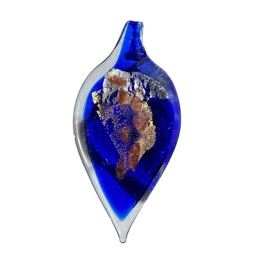 Murano Hand-Blown Leaf Pendant (Approximately 3 Inches) - Too Cute Beads
