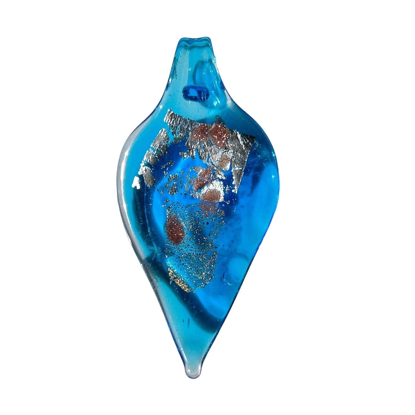 Murano Hand-Blown Leaf Pendant (Approximately 3 Inches) - Too Cute Beads